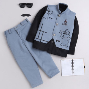 Boys 3-Peices Shirt With Waistcoat & Coordinating Trousers Suits